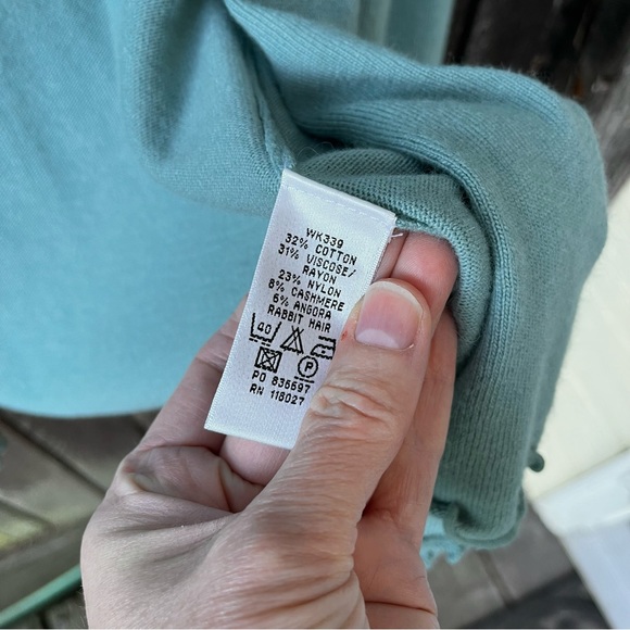 Boden Lettuce Trim Cashmere Angora Rabbit Hair Blend Crop Cardigan Sz UK 10 US S - Picture 8 of 11